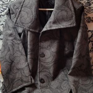 Womens Grey Floral Winter Coat